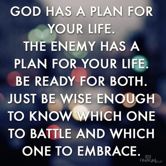 God has a plan for your life the enemy has a plan for your life