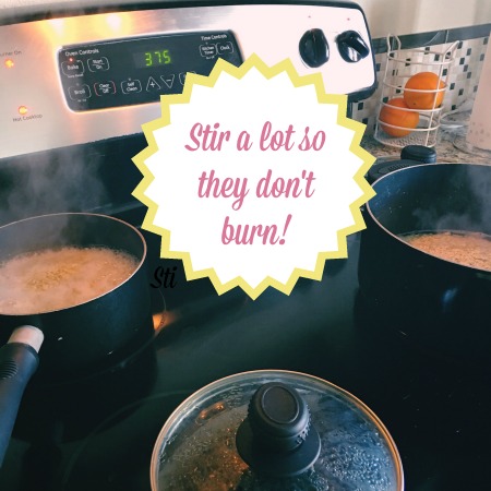 Stir a lot so they don't burn